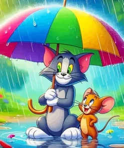 Tom And Jerry In Winter Diamond Painting
