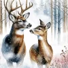 Winter Buck And Doe Diamond Painting