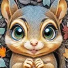 Aesthetic Chipmunk Face Art Diamond Painting