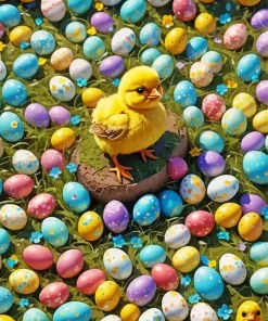 Aesthetic Easter Chick Eggs Diamond Painting