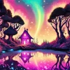 Aesthetic Enchanted Forest House Diamond Painting