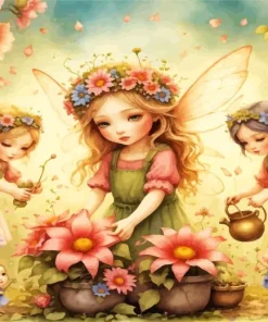 Aesthetic Flower Fairies Diamond Painting