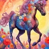 Aesthetic Flower Horse Art Diamond Painting