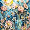 Aesthetic Flower In Glass Vase Art Diamond Painting