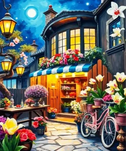 Aesthetic Flower Shop Art Diamond Painting