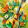 Aesthetic Flowers Violin Art Diamond Painting