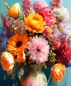 Aesthetic Flowers Yellow And Pink Art Diamond Painting