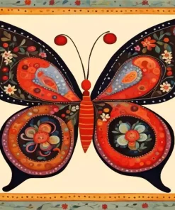 Aesthetic Folk Art Butterfly Diamond Painting