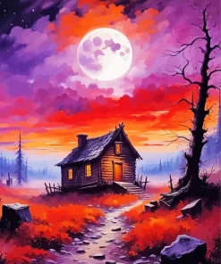 Aesthetic Forest Cabin Art Diamond Painting