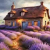 Aesthetic French Lavender Cottage Diamond Painting