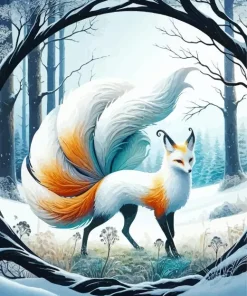 Aesthetic Kitsune Diamond Painting