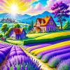 Aesthetic Lavender Field Art Diamond Painting