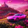 Aesthetic Pink Car Art Diamond Painting