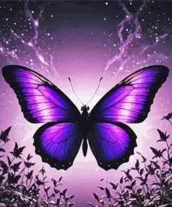 Aesthetic Purple Butterfly Art Diamond Painting