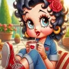 Betty Boop Drinking Coffee Diamond Painting