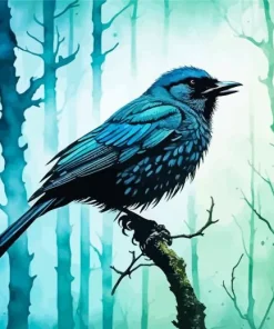 Bird On Branch Diamond Painting
