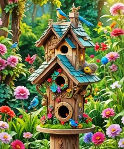 Birdhouse Art Diamond Painting
