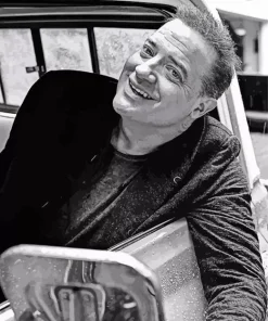 Black And White Brendan Fraser Diamond Painting