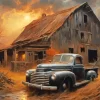 Black Truck Barn Diamond Painting