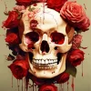 Bloody Flowers Skull Diamond Painting