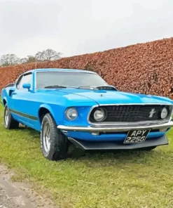 Blue 60s Ford Mustang Diamond Painting