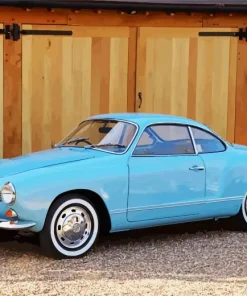 Blue Volkswagen Karmann Ghia Diamond Painting