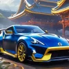 Blue And Gold Nissan Z Diamond Painting