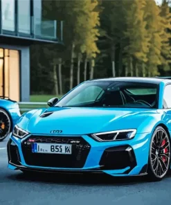 Blue Audi R8 Car Diamond Painting