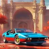 Blue Ferrari 308 Diamond Painting