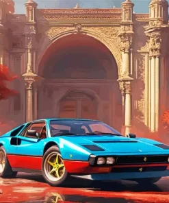 Blue Ferrari 308 Diamond Painting