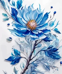 Blue Flower Art Diamond Painting