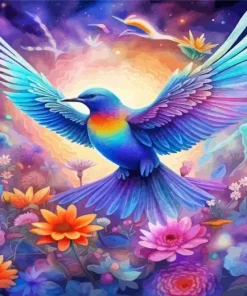 Blue Flying Bird Art Diamond Painting