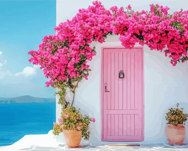 bougainvillea front door Diamond Paints Bougainvillea Front Door Diamond Painting