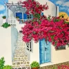 Bougainvillea Santorini Art Diamond Painting