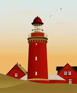 Bovbjerg Lighthouse Poster Diamond Painting