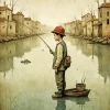Boy Fishing Diamond Painting