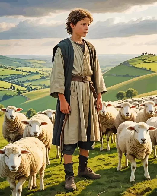 boy with sheep Diamond Dotz Boy With Sheep Diamond Painting