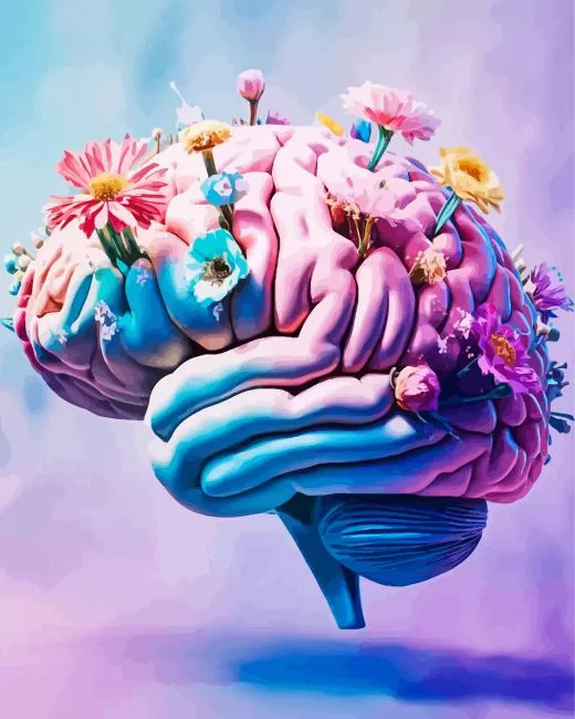 brain with flowers Diamond By Numbers Brain With Flowers Diamond Painting