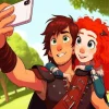 Brave Merida Boyfriend Selfie Diamond Painting