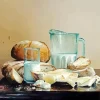 Bread And Milk Art Diamond Painting