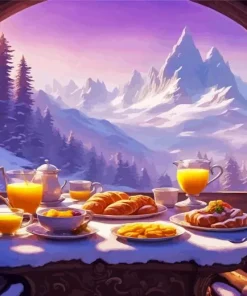 Breakfast In Mountains Diamond Painting