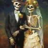 Bride And Groom Skulls Diamond Painting