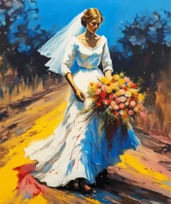 Bride Holding Flowers Art Diamond Painting