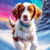 Brittany Spaniel Puppy In Snow Diamond Painting