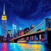 Brooklyn Skyline At Night Diamond Painting