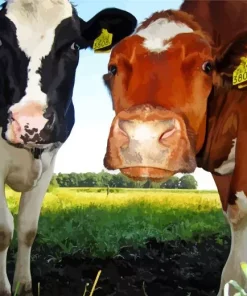 Brown And Black Cows Diamond Painting