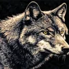 Brown And Black Wolf Diamond Painting