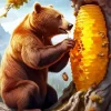 Brown Bear Eating Honey Diamond Painting
