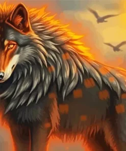 Brown Black Wolf Diamond Painting