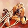 Brown Bloodhound Puppy Diamond Painting